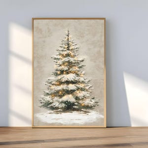 Vintage Christmas Tree Print - Rustic Holiday Wall Art - Festive Christmas Decor - Printable Digital Download