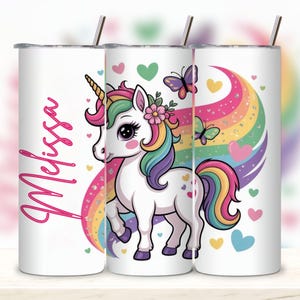 Unicorn Tumbler Wrap PNG - Add Your Own Name - 20 oz Tumbler Design - Personalized Unicorn PNG - Seamless Sublimation - Digital Download