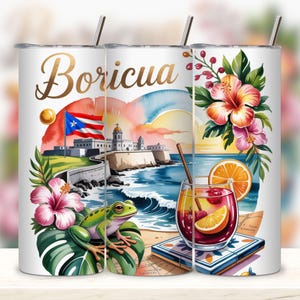 Puerto Rico Flag Tumbler Wrap: Boricua Pride PNG (Digital Download)