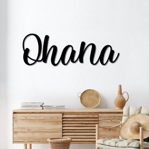 Ohana Metal Word Art | Kembara Script | Indoor/Outdoor Metal Sign | Farmhouse Decorna Word Art | Metal Art