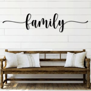 Family Metal Word Art | Honey Script Word Art | Indoor Outdoor Family Metal Sign | Family Metal Wall Art | Farmhouse Decor