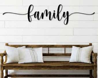 Family Metal Word Art | Honey Script Word Art | Indoor Outdoor Family Metal Sign | Family Metal Wall Art | Farmhouse Decor