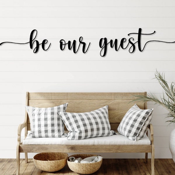 Be our guest Metal Word Art | Honey Script Word Art | Indoor Outdoor Be our guest Metal Sign | Be our guest Metal Wall Art | Farmhouse Decor