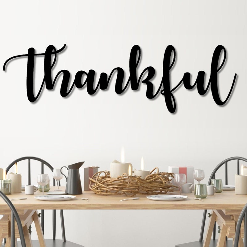 Metal Thankful Sign - Etsy