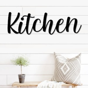 Kitchen Metal Word Art | Kembara Script Word Art | Indoor Outdoor Kitchen Metal Sign | Metal Wall Art | Farmhouse Decor | Kitchen Word Art