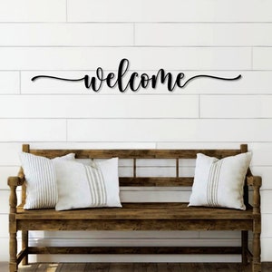 Welcome Sign Metal Word Art, Honey Script Word Art Indoor Outdoor Welcome Metal Sign Welcome Metal Wall Art Farmhouse Decor
