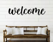Welcome Metal Word Art Kembara Script Word Art Indoor Outdoor Welcome Metal Sign Metal Wall Art Farmhouse Decor Welcome Word Art