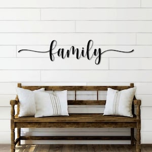 Family Metal Word Art | Honey Script Word Art | Indoor Outdoor Family Metal Sign | Family Metal Wall Art | Farmhouse Decor