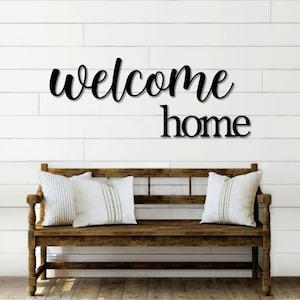 Welcome home Metal Word Art | Kembara & Roman Script Word Art | Indoor Outdoor Welcome home Metal Sign | Metal Wall Art | Welcome Word Art