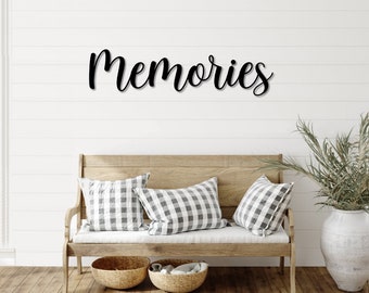 Memories Metal Word Art | Kembara Script Word Art | Indoor Outdoor Memories Metal Sign | Metal Art | Farmhouse Decor | Memories Word Art