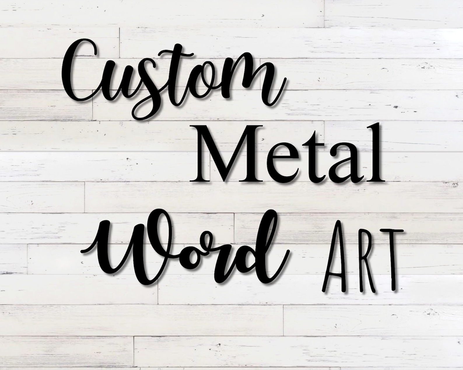 Custom Script Metal Word Sign Single Line Personalized Metal Etsy