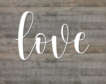 Love Metal Word Art | Honey Script Word Art | Indoor Outdoor Love Metal Sign | Love Metal Wall Art | Farmhouse Decor | Love Word Art