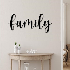 Family Metal Word Art | Honey Font Script Word Art | Indoor Outdoor Family Metal Sign | Farmhouse Decor | Family Metal Wall Art