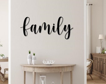 Family Metal Word Art | Honey Font Script Word Art | Indoor Outdoor Family Metal Sign | Farmhouse Decor | Family Metal Wall Art