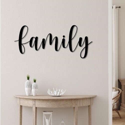 Family Metal Word Art Honey Script Word Art Indoor Outdoor Etsy