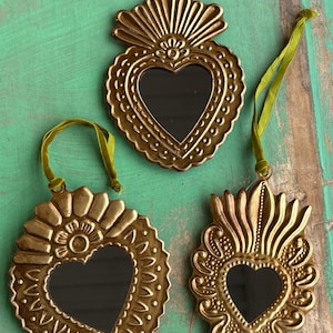 Small Gold Sacred Heart Mirrors (6&quot;)