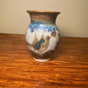 Vintage Tonala Mexican Folk Art Vase