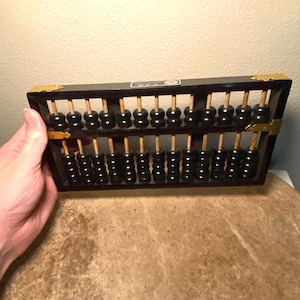 Vintage Chinese Lotus Flower Abacus