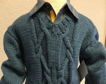 Denim Blue Cable Pullover