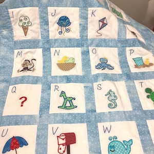 ABC Baby Quilt - Pink or Blue