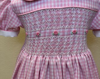 Smocked Heirloom Gown - Pink Roses main image 0