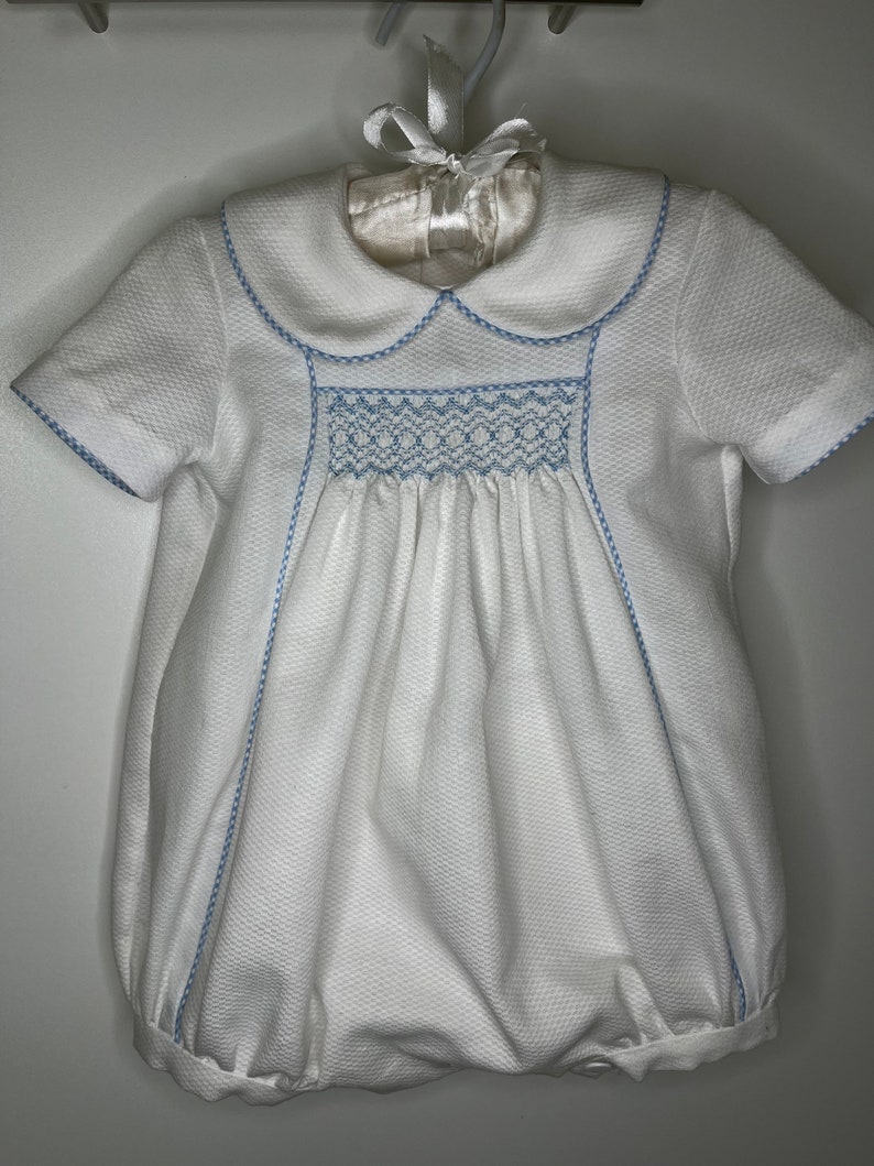 Magnolia Baby Boys Blue Emily and Ethan Smocked Bubble main image 0