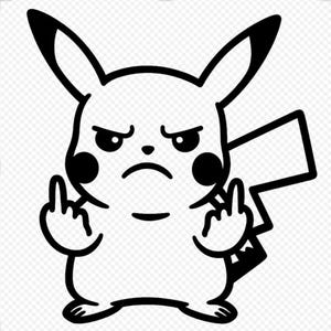 Pikachu Middle Pikachu Middle Finger - Etsy