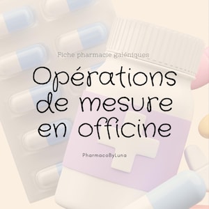 Informatiebladen – Galenische farmacie: Meetoperaties in de apotheek