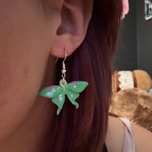 Hypoallergenic Luna Moth earrings