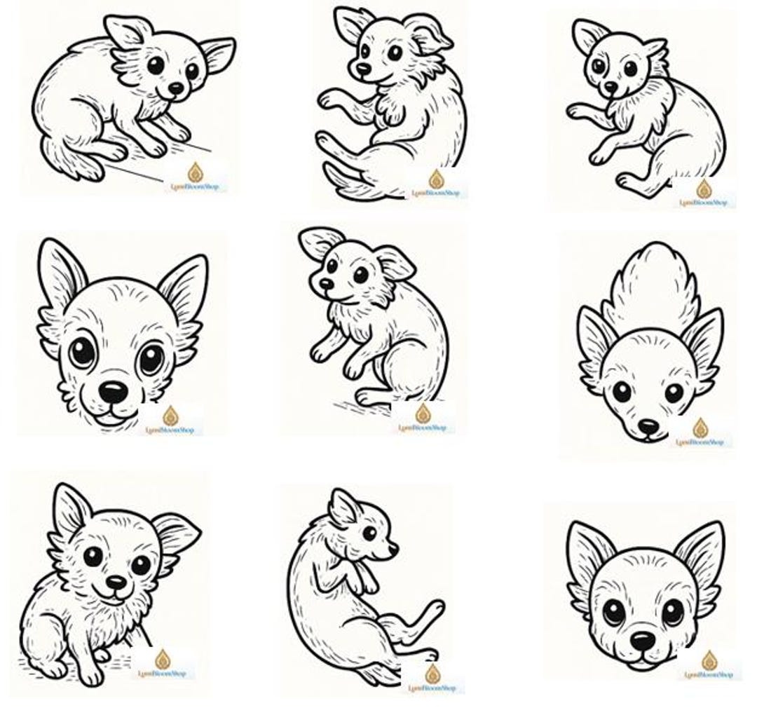 Cute Chihuahua Puppies Coloring Pages | Printable Dog Coloring Sheets ...