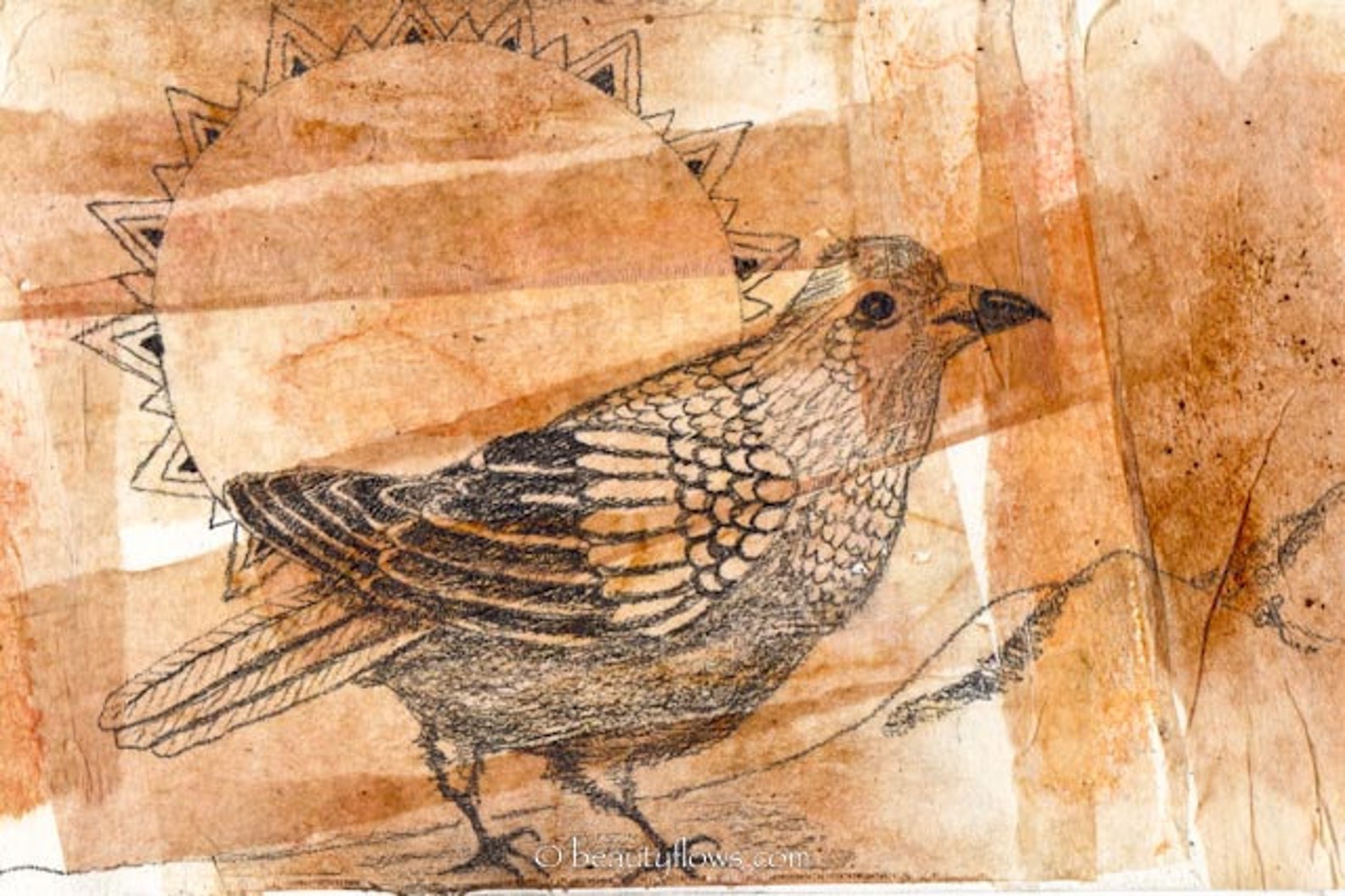 Medicine Bird Tribal Aura Bird Mandala Alter Art Bird Etsy