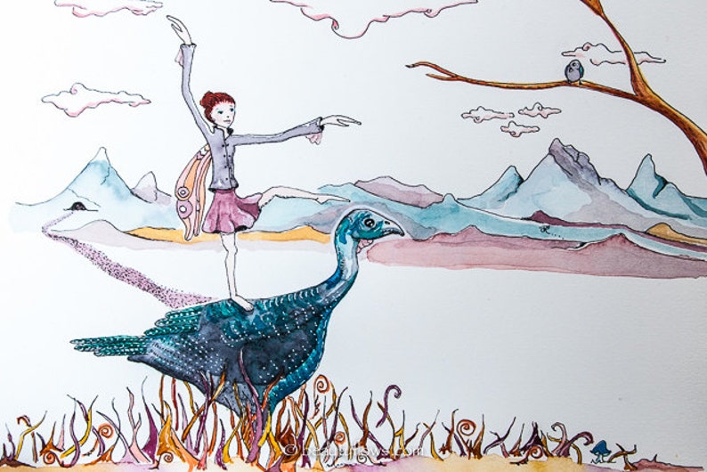 Thanksgiving Card, Turkey Love, Yoga on a Bird, Standing Balancing Pose, Greeting Card or Photographic Art Print image 1