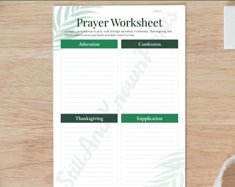 ACTS Prayer Worksheet | Christian Devotional Journal (Digital Download)