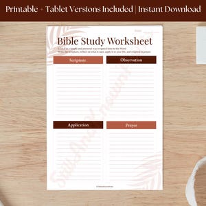 Bible Study Worksheet (SOAP) | Printable Devotional Page | Bible Journal Template | Christian Digital Download for Quiet Time