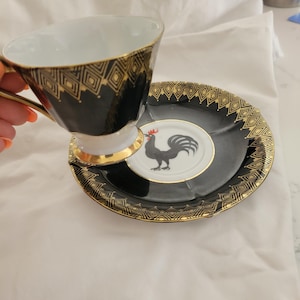 Vintage Japanese teacup and saucer-Handpainted