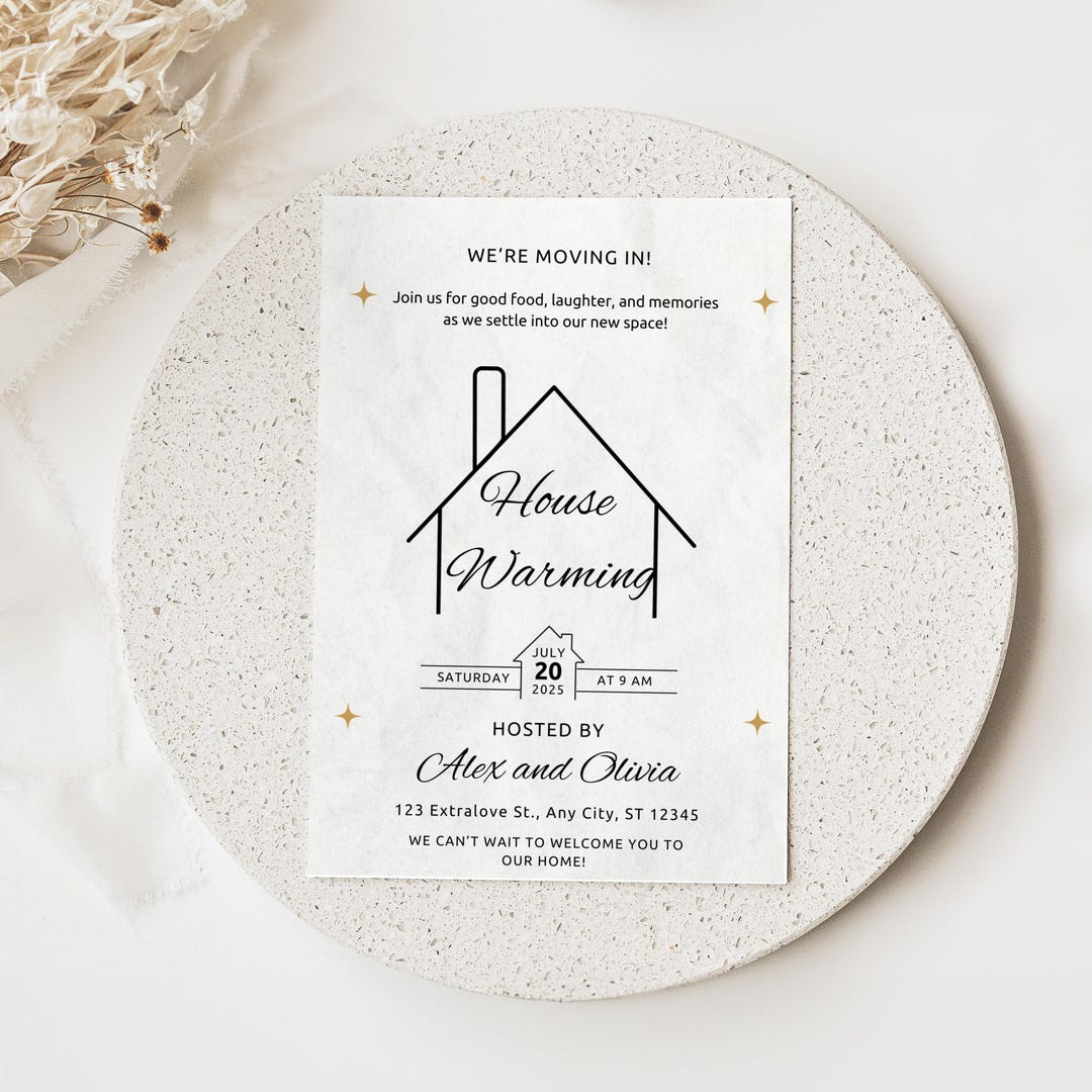 Editable Housewarming Invitation: Modern Canva Template (digital ...