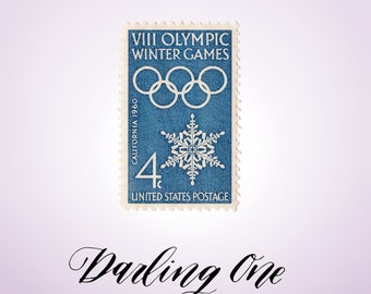 Set of 10 or 20 Olympic Winter Games Snowflake 4c unused USPS vintage postage stamps