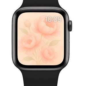 Papel de parede floral para Apple Watch: Sonho de peônia rosa (Download digital PNG, 838x1020 px)