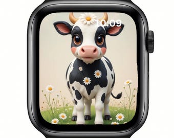 牛のApple Watchの文字盤 | 農場の動物の壁紙（デジタルダウンロード）