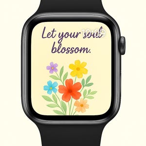 Floral Apple Watch Wallpaper: Inspirational Botanical Quote (Digital Download)