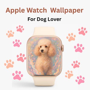 Pastel Cute Dog Apple Watch Face Wallpaper | Dog Watch  Face | Smartwatch Background | Watch Screensaver | Aesthetic Apple Watch Face