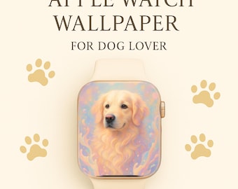 Fondo de pantalla con retrato de perro pastel para Apple Watch (descarga digital)