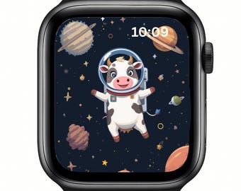 牛のApple Watch Face | 漫画宇宙冒険（デジタルダウンロード）