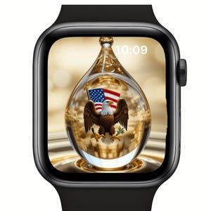 Sfondi per Apple Watch con tema "USA Heritage Droplet" / Set di quadranti patriottici / Bandiera, Aquila, Libertà, Lincoln / 10 download digitali di alta qualità