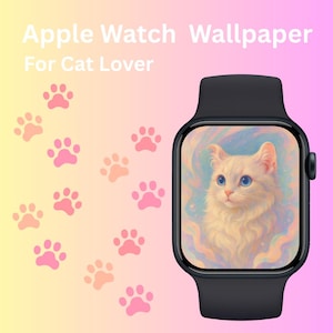 Pastel Cat Watch face | Pastel Cat Apple Watch Wallpapers | Cute Aesthetic Cat Faces for Smartwatch | Digital Download for Cat Lovers