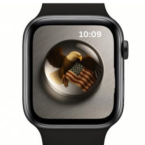 Sfondi per Apple Watch con tema "USA Heritage Droplet" / Set di quadranti patriottici / Bandiera, Aquila, Libertà, Lincoln / 10 download digitali di alta qualità