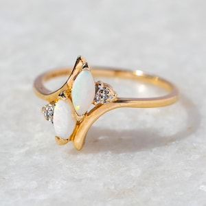 Marquise Opal Toi et Moi Ring