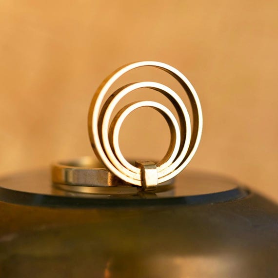 Gold Concentric Circle Ring