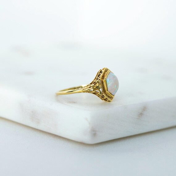 Antique Hexagonal Opal Ring - image 3
