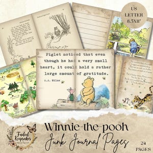 Winnie-the-Pooh Junk Journal Pages: Vintage Storybook Ephemera (Digital Download